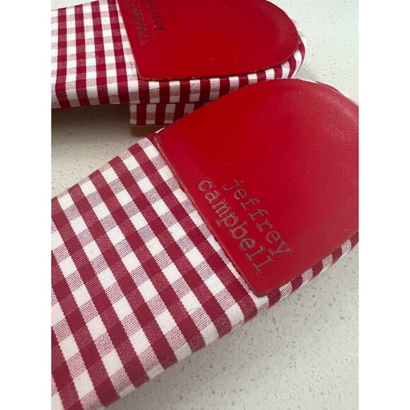Jeffrey Campbell Women's Abeegail Gingham Slide Sandals Size 8.5 - Picture 5 of 9